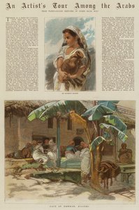 Wycieczka artysty wśród Arabów (kolorowe grawerowanie)